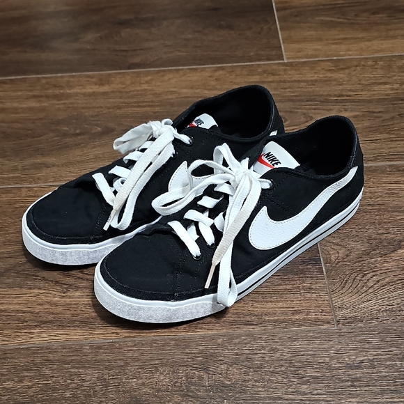 Nike Other - Nike Classic Black Canvas Sneakers with White Swoosh